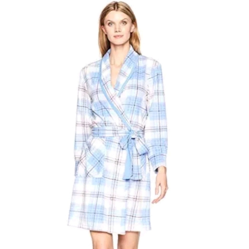 Jockey Microfleece Long Robe Dizzy Plaid